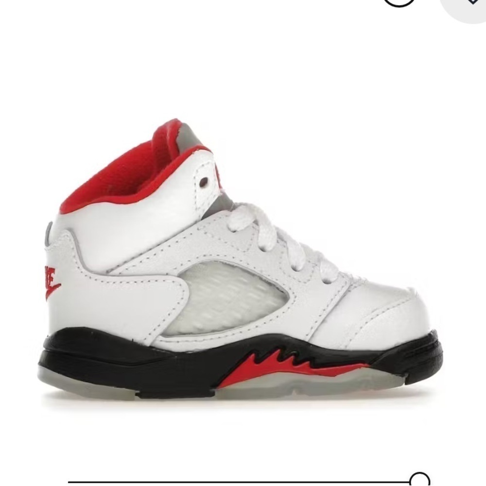 Nike White and Red High-Top Sneakers for Basketball